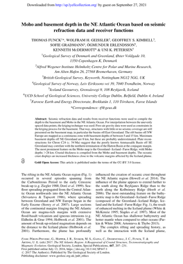 Moho and Basement Depth in the NE Atlantic Ocean Based on Seismic Refraction Data and Receiver Functions