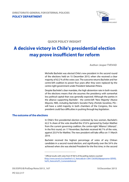 A Decisive Victory in Chile's Presidential Election May Prove Insufficient for Reform