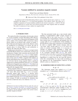 Vacuum Stabilized by Anomalous Magnetic Moment