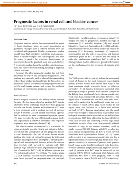 Prognostic Factors in Renal Cell and Bladder Cancer J.P