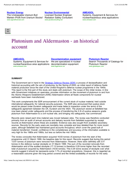Plutonium and Aldermaston - an Historical Account 5/24/10 8:05 PM