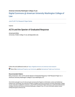 ACTA and the Specter of Graduated Response