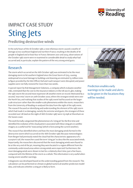 IMPACT CASE STUDY Sting Jets Predicting Destructive Winds