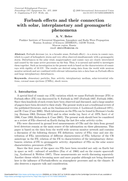 Forbush Effects and Their Connection with Solar, Interplanetary and Geomagnetic Phenomena