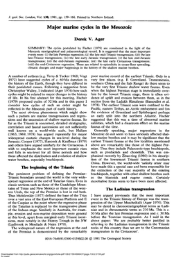 Major Marine Cycles in the Mesozoic