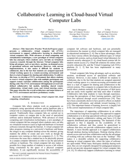 Collaborative Learning in Cloud-Based Virtual Computer Labs