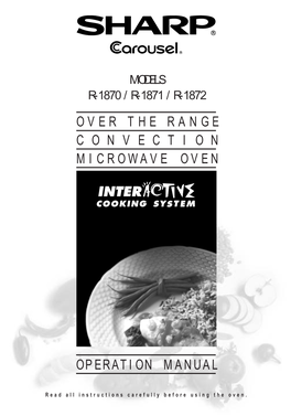 Page 1 O V E R T H E R a N G E C O N V E C T I O N MICROWAVE