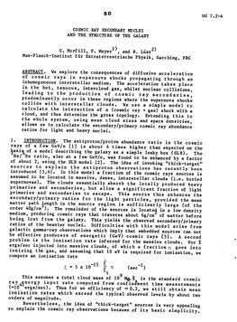 50 Og 7.2-4 Cosmic Ray Secondary Nuclei and The