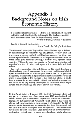 Appendix 1 Background Notes on Irish Economic History