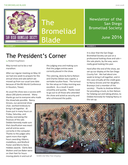 THE BROMELIAD BLADE June 2016