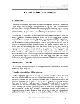 4.5 Cultural Resources