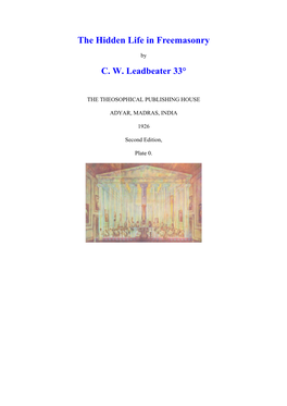 The Hidden Life in Freemasonry (C.W. Leadbeater)