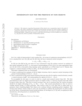 Determinant Map for the Prestack of Tate Objects 3