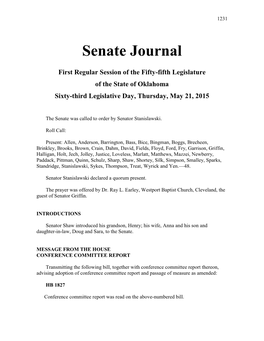 Senate Journal May 21, 2015