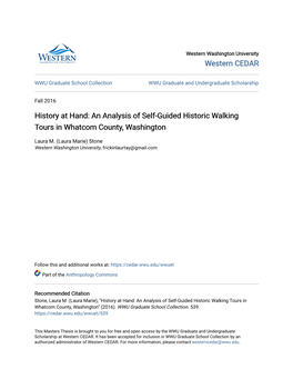 An Analysis of Self-Guided Historic Walking Tours in Whatcom County, Washington