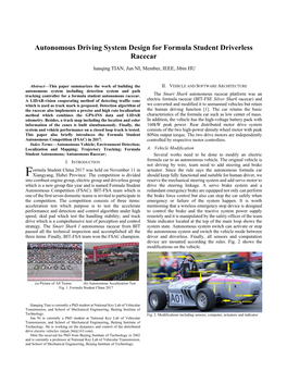 Autonomous Driving System Design for Formula Student Driverless Racecar