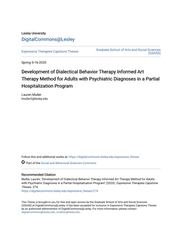 Development of Dialectical Behavior Therapy Informed Art Therapy Method for Adults with Psychiatric Diagnoses in a Partial Hospitalization Program