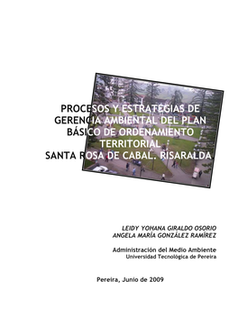 Gerencia Ambiental Del Pbot Santa Rosa De Cabal