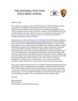 Musician Welcome Packet