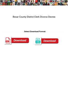Bexar County District Clerk Divorce Decree