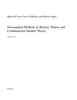 Nonstandard Methods in Ramsey Theory and Combinatorial Number Theory