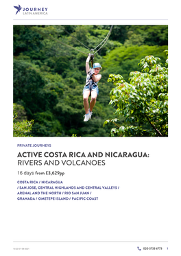 Active Costa Rica and Nicaragua: Rivers And