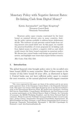 Monetary Policy with Negative Interest Rates: De-Linking Cash from Digital Money∗