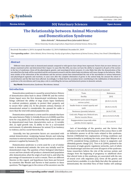 The Relationship Between Animal Microbiome and Domestication