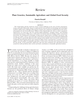 Plant Genetics, Sustainable Agriculture and Global Food Security