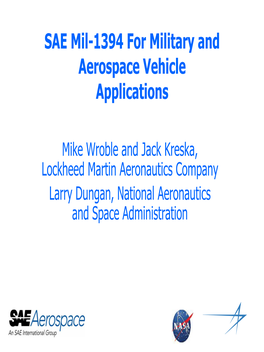 SAE Mil-1394 for Military and Aerospace Vehicle Applications