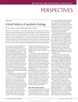 A Brief History of Synthetic Biology