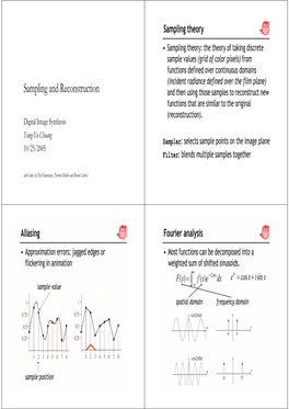 Sampling and Reconstruction and Then Using Those Samples to Reconstruct New Functions That Are Similar to the Original (Reconstruction)