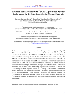 Radiation Portal Monitor with B+Zns(Ag) Neutron Detector