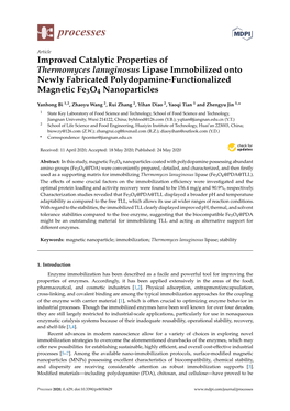 Improved Catalytic Properties of Thermomyces Lanuginosus Lipase Immobilized Onto Newly Fabricated Polydopamine-Functionalized Magnetic Fe3o4 Nanoparticles