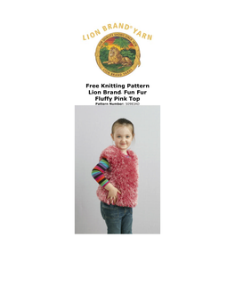 Free Knitting Pattern Lion Brand® Fun Fur Fluffy Pink