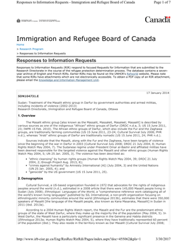 Immigration and Refugee Board of Canada Page 1 of 7