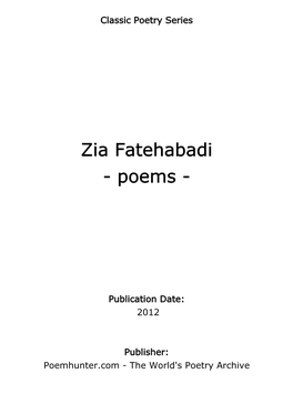 Zia Fatehabadi - Poems