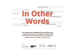 ICORN Programme for 2017 Joint Biennial PEN International Wipc Conference and ICORN Network Meeting