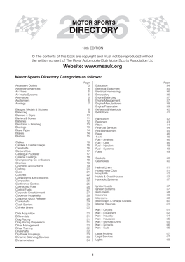 Motor Sports Directory