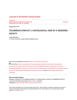 Colombian Conflict: a Sociological View of a Gendered Society