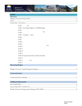 TOPIC Overview Ministry Overview Power Point