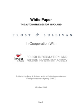 White Paper the AUTOMOTIVE SECTOR in POLAND