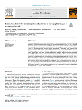 Percolation Theory for the Recognition of Patterns in Topographic Images of the Cortical Activity T ⁎ Francisco Gerson A