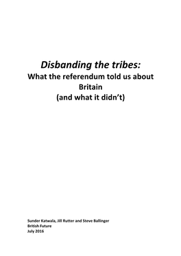 Report. Post-Euref Poll. Why Leave Won.Latest Draft