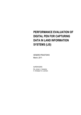 Performance Evaluation of Digital Pen for Capturing Data in Land Information Systems (Lis)