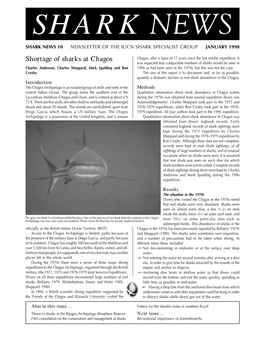 Shark News Shark News 10 Newsletter of the Iucn Shark Specialist Group January 1998