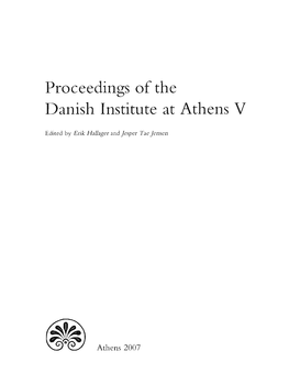 Proceedings of the Danish Institute at Athens V