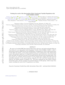 Probing the Reach of the Intermediate Polar Cataclysmic Variable Population with Swift J183920.1-045350