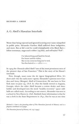 A. G. Abell's Hawaiian Interlude