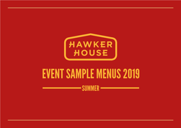 Event Sample Menus 2019 Summer